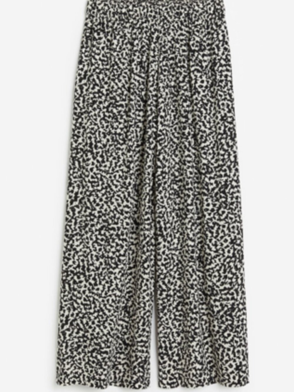 H&M Cropped Pull-on Pants - Cream/Black Patterned - Picture 2 of 8